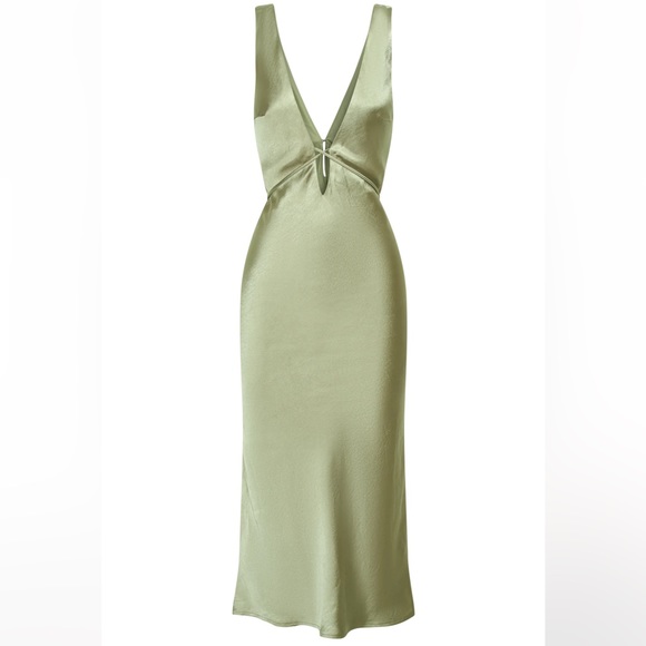 Elouise Tie Around Satin Midi Dress - Picture 6 of 10